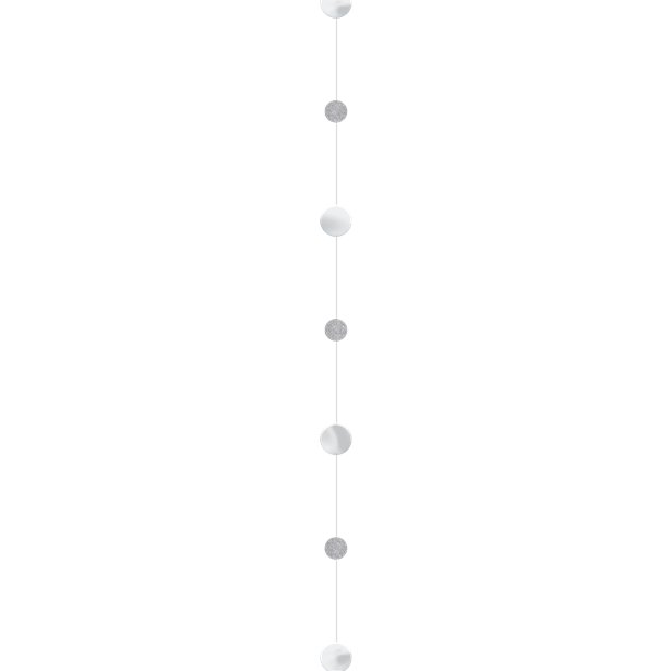 Silver Glitter Paper Circles Balloon Tail - 1.8m – product image 1