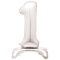 Silver Standing Number Balloons - 30" Air Fill – number 1 – product image 3