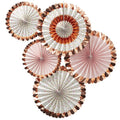 Ditsy Floral Rose Gold Foiled Fan Decorations - 38cm (5pk) – product image 1