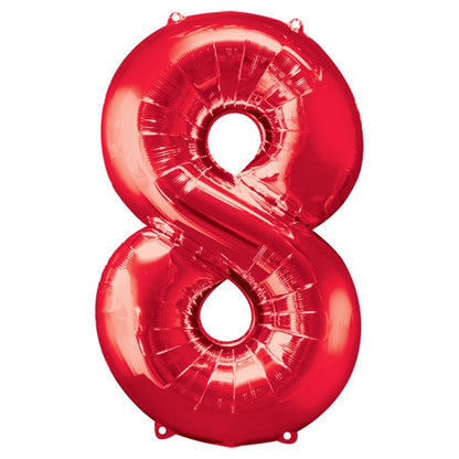 Red Foil Number Balloons - 34"