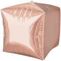 Rose Gold Cube Shaped Balloon - Unpacked 15" Foils (3pk)