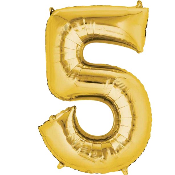 Gold Foil Number Balloons - 16" Air Fill