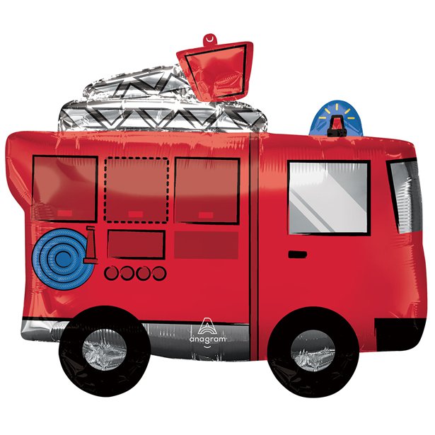 Fire Truck Giant Foil Balloon - 26"