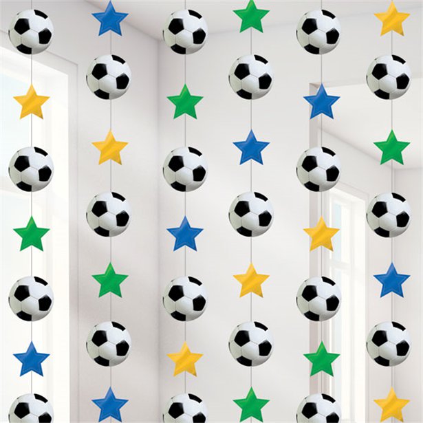 Football Hanging String Decorations - 2.1m (6pk)