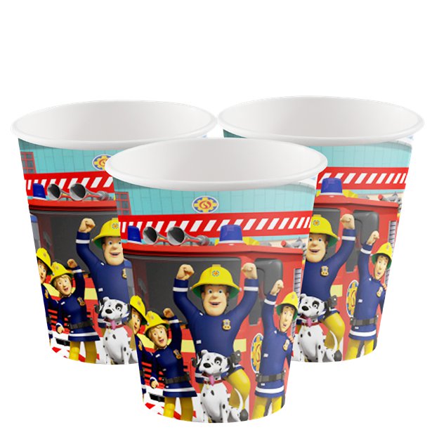 Fireman Sam Paper Cups - 250 ml (8pk)
