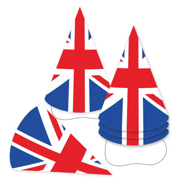 Union Jack Cone Party Hats - 17cm (6pk) – product image 1