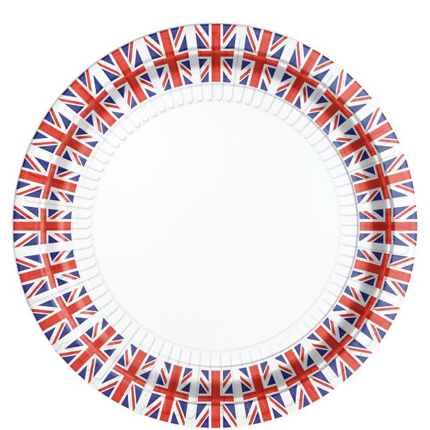 Union Jack Paper Plates - 23cm (8pk)