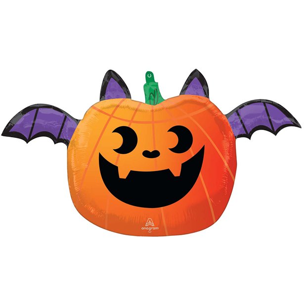 Pumpkin Bat Foil Balloon - 18"