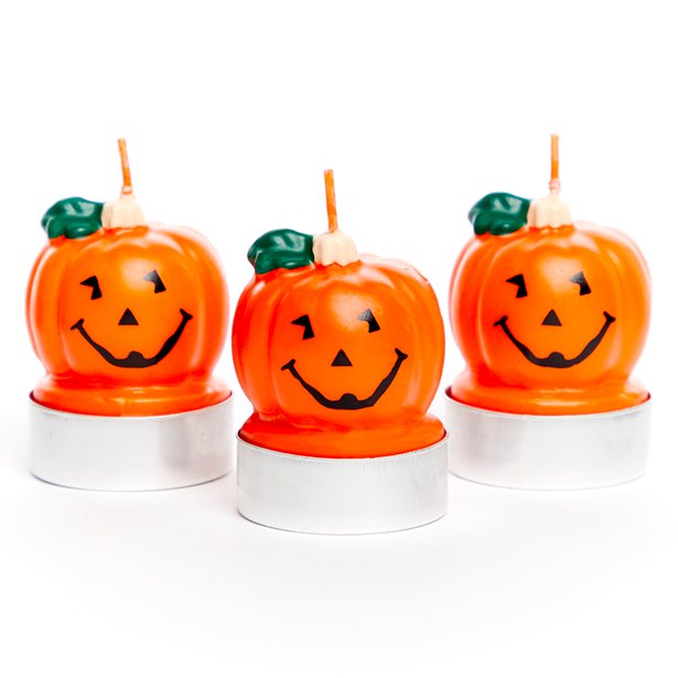 Pumpkin Tea Light Candles - 5cm (3pk) – product image 1