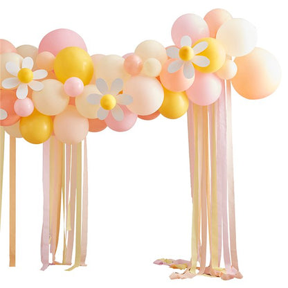 Happy Easter Spring Daisy Balloon Arch - 70 Balloons