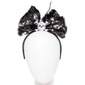 Skeleton Sequin Hair Bow Headband – product image 1