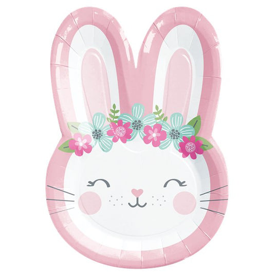 Birthday Bunny Shaped Paper Plates - 23cm (8pk)