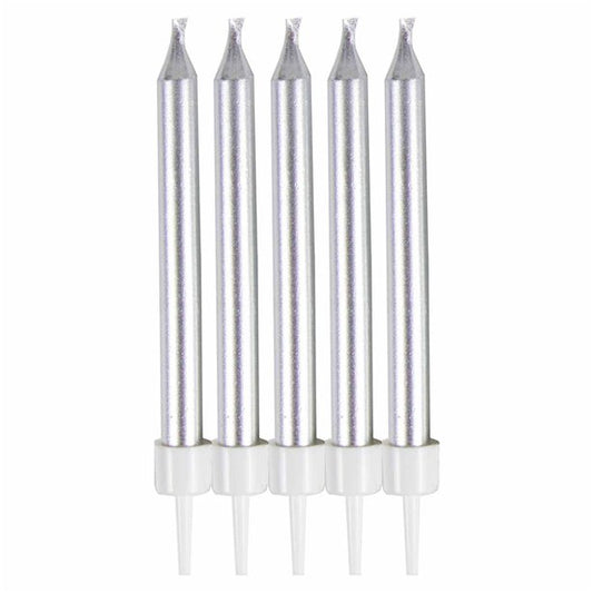 Silver Candles - 6cm (10pk)