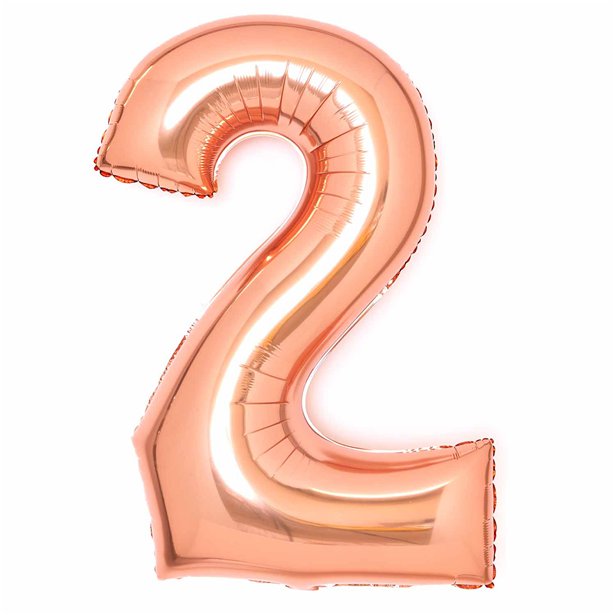 Rose Copper Foil Number Balloons - 34"