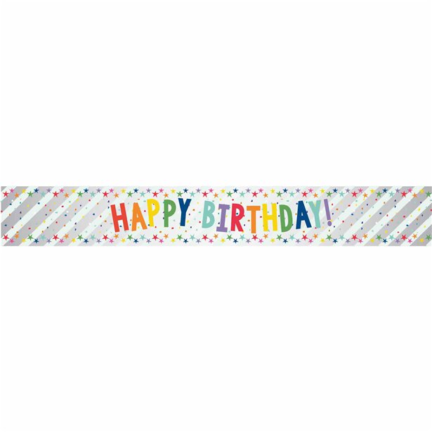 Happy Birthday Stars Foil Banner - 1.74m