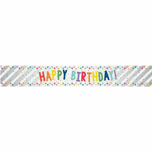 Happy Birthday Stars Foil Banner - 1.74m