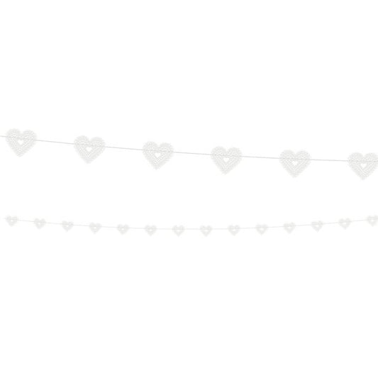 White Hearts Garland - 1.8m