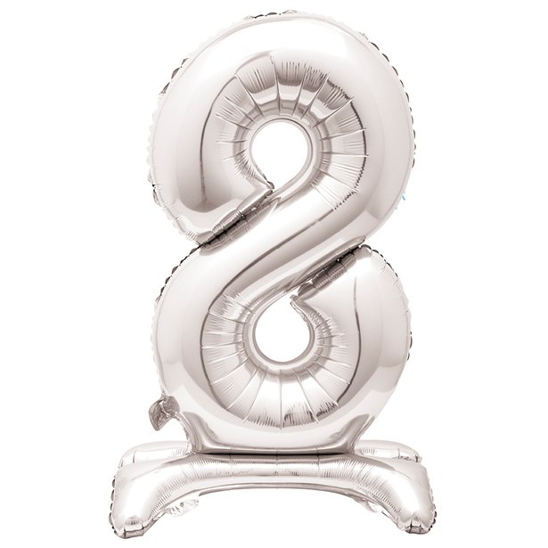 Silver Standing Number Balloons - 30" Air Fill – number 8 – product image 10