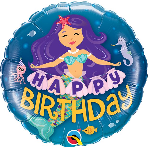 Happy Birthday' Mermaid Balloon - 18" Foil