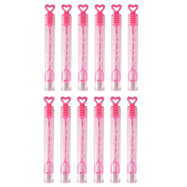 Hen Party Pink Heart Bubble Tubes - 4ml (12pk)