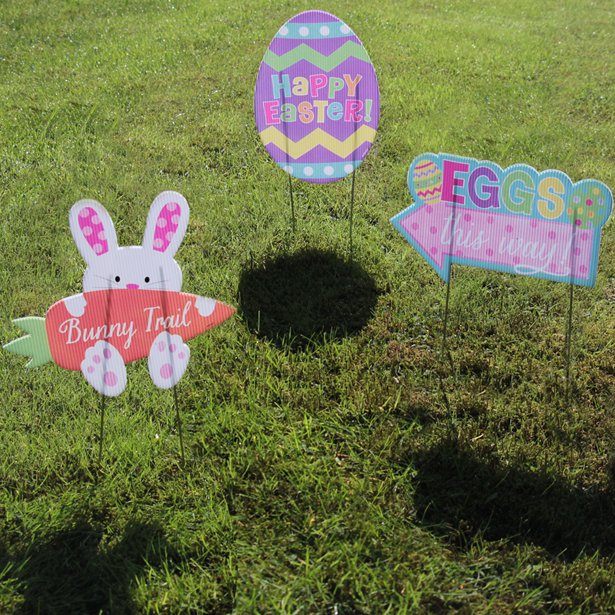 Easter Egg Hunt Lawn Signs - 27cm (3pk) – product image 1