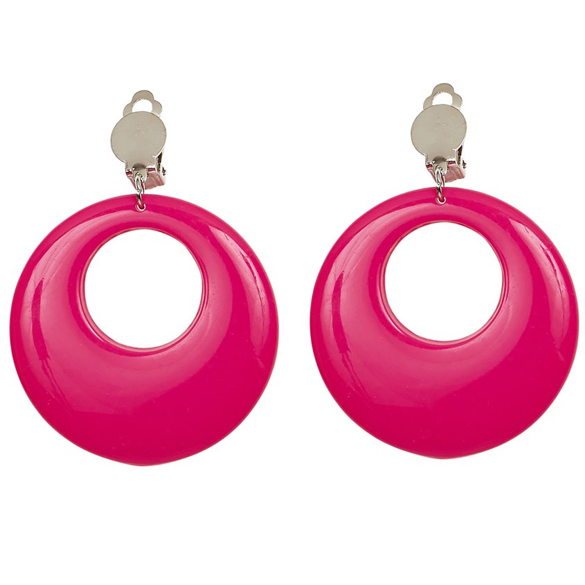 Neon Pink 80's Earrings – product image 1