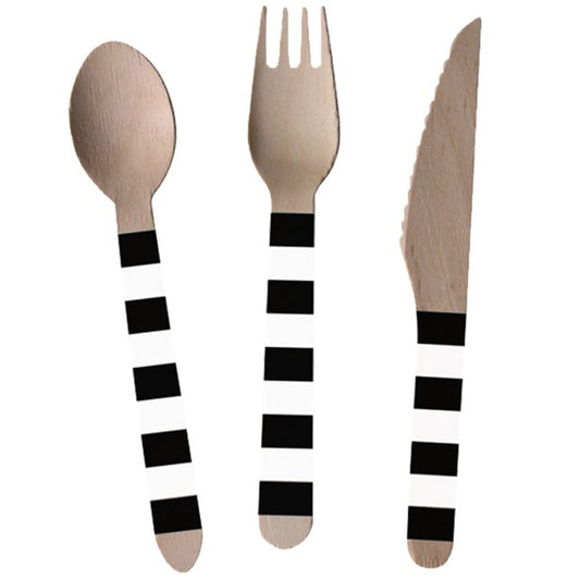Kicker Party Wooden Cutlery Set (24pk)