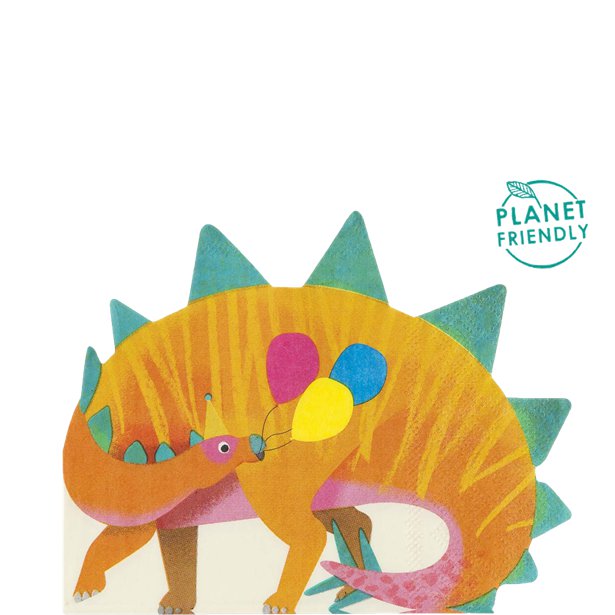 Little Party Dino Shaped Napkins - 33cm (16pk) – product image 1