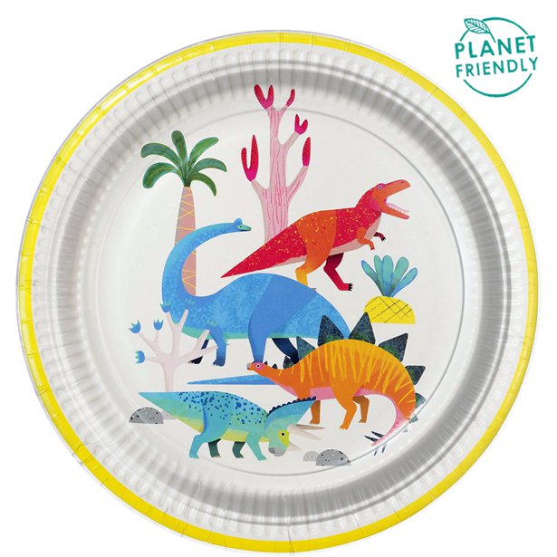 Little Party DinoPaper Plates - 23cm (8pk)