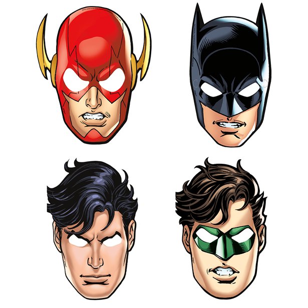 Justice League Card Masks (8pk) – product image 1