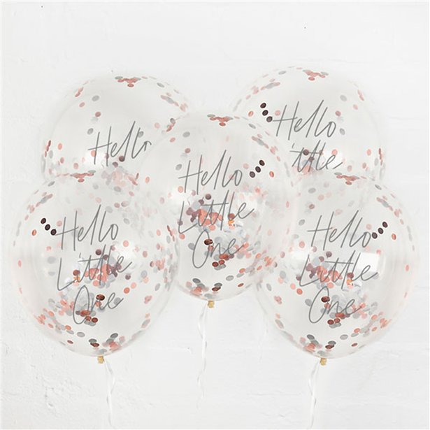 Hello Little One Confetti Latex Balloons - 12