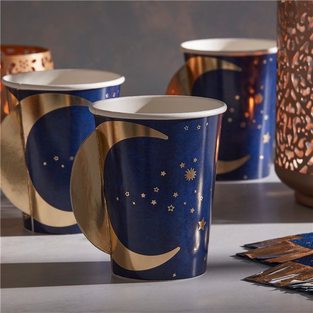 EID 3D Moon Paper Cups - 266ml (8pk)