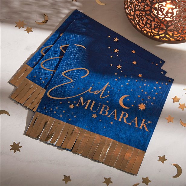 EID Gold Fringe Paper Napkins (16pk) – product image 1