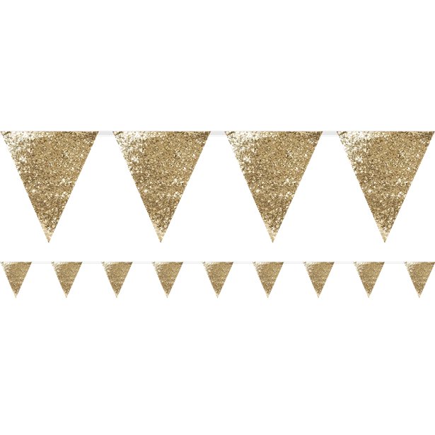 Gold Glitter Bunting - 3m