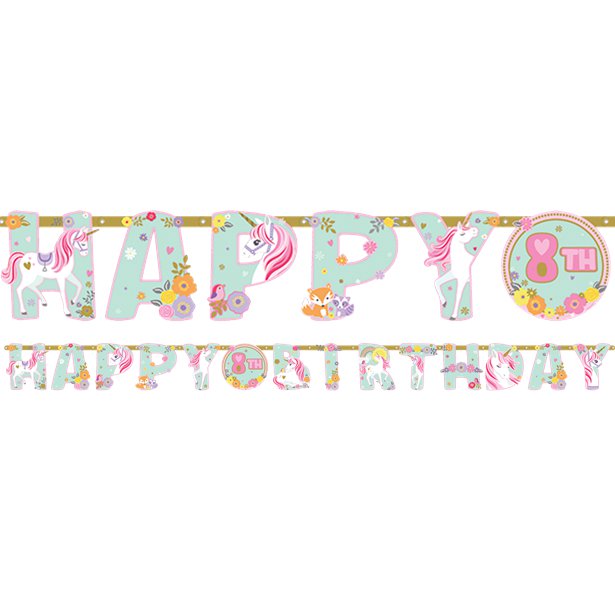 Magical Unicorn Add an Age Paper Letter Banner - 3.2m – product image 1