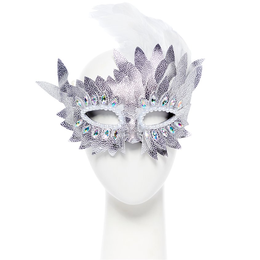 Silver Layered Masquerade Mask – product image 1