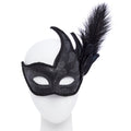 Ornate Black Masquerade Mask with Feathers – product image 1