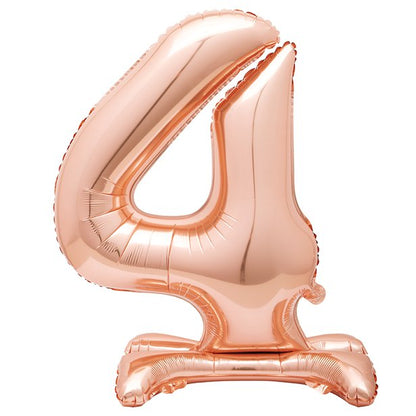 Rose Gold Standing Number Balloons - 30" Air Fill