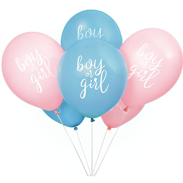 Boy Or Girl Gender Reveal Balloons - 12" Latex (8pk)