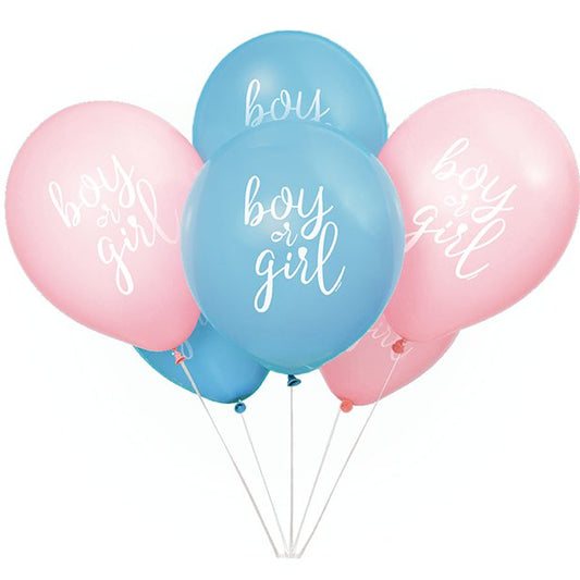 Boy Or Girl Gender Reveal Balloons - 12" Latex (8pk)