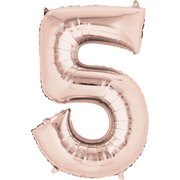 Rose Goid Foil Number Balloons - 16" Air Fill – product image 7