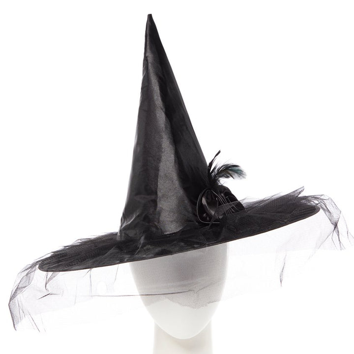 Black Witch hat with Flower – product image 1