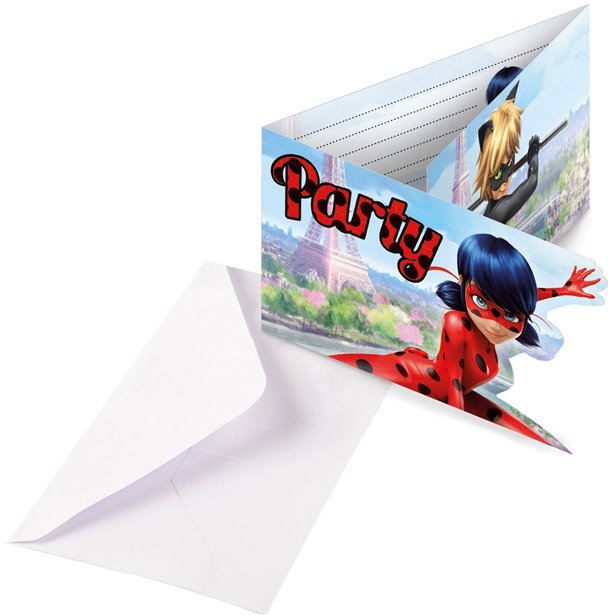 Miraculous Ladybug Party Invitation Cards (8pk) – Party Delights ...