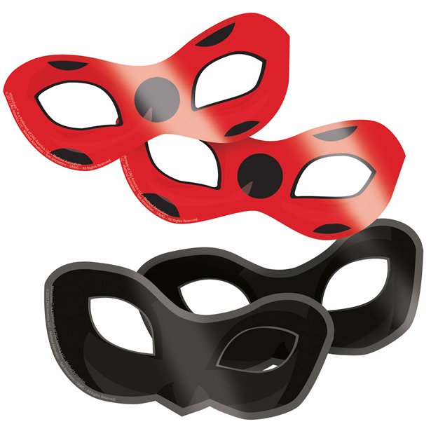 Miraculous Ladybug Card Masks (8pk)