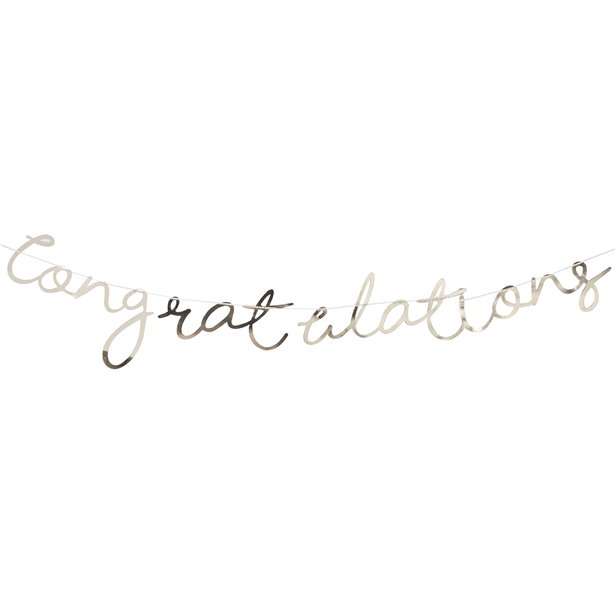 Pick & Mix Pastel Gold 'Congratulations' Banner - 1.5m – product image 1