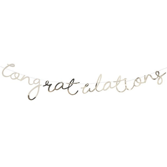 Pick & Mix Pastel Gold 'Congratulations' Banner - 1.5m