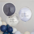 Mix It Up Blue Happy Birthday Double Stuffed Latex Balloons (3pk) – product image 1