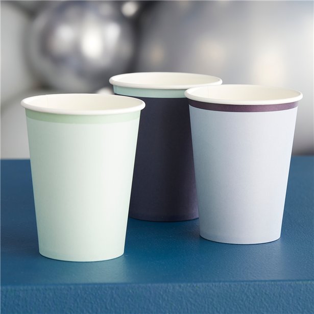 Mix It Up Blue Eco Paper Cups - 266ml (8pk) – product image 1