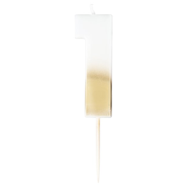 Gold Ombre Number 1 Candle - 5cm – product image 1