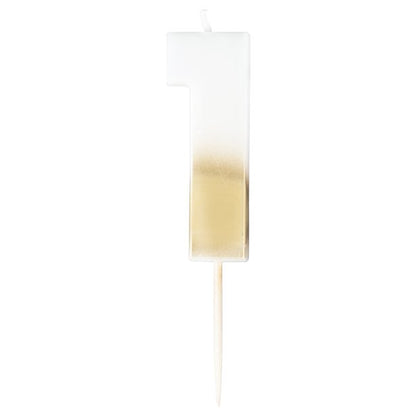Gold Ombre Number 1 Candle - 5cm